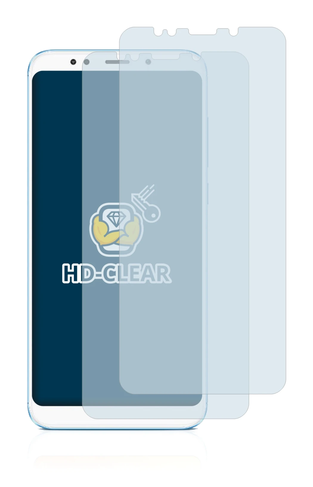 Abbildung des Geräts Xiaomi Redmi 5 Plus mit einer Vielzahl des Displayschutzes.