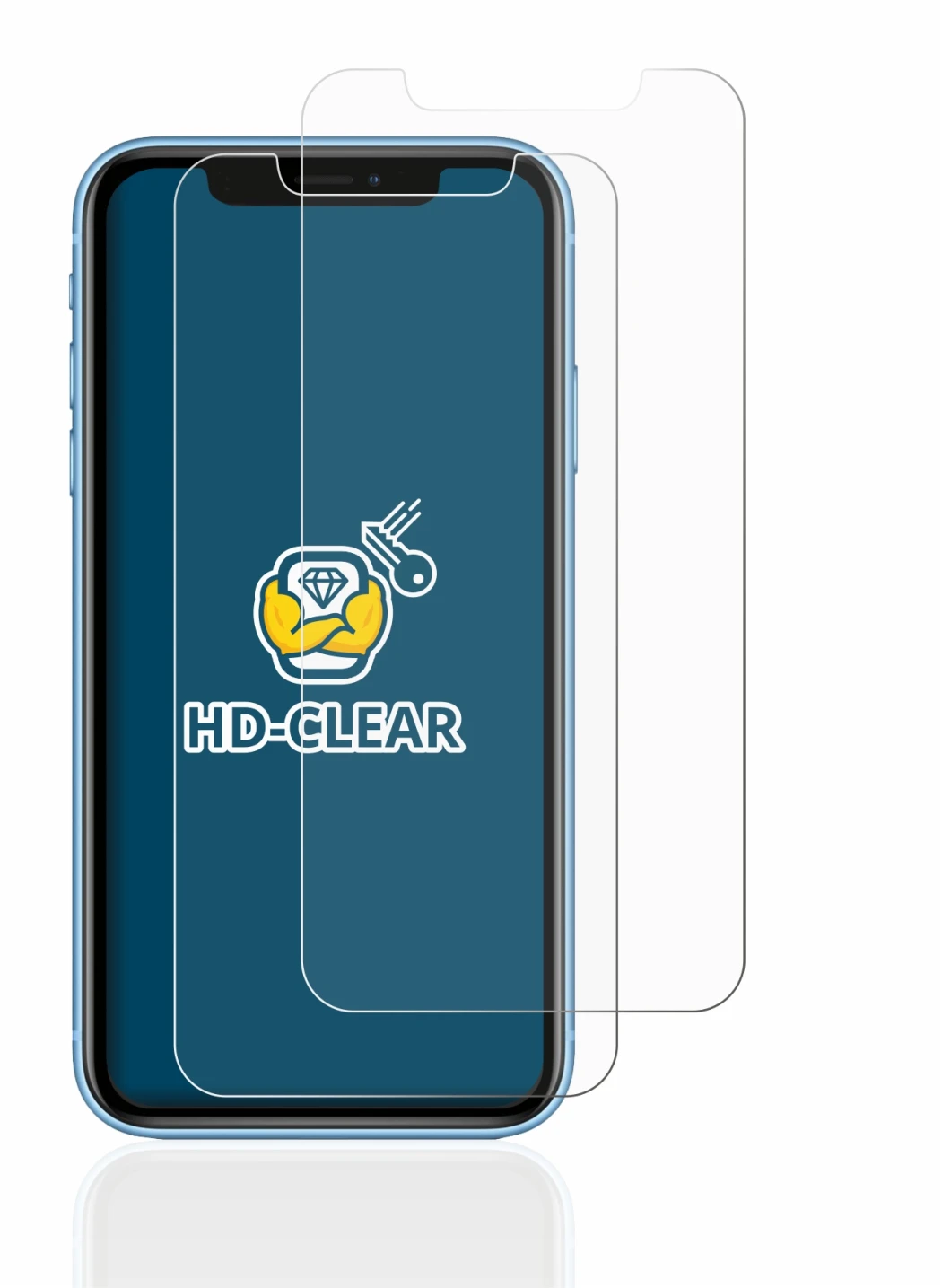 Abbildung des Geräts Apple iPhone XR mit einer Vielzahl des Displayschutzes.