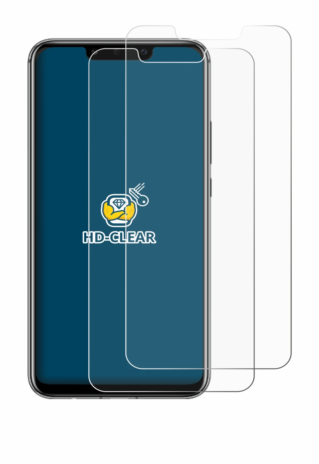 Abbildung des Geräts Huawei Mate 20 lite mit einer Vielzahl des Displayschutzes.