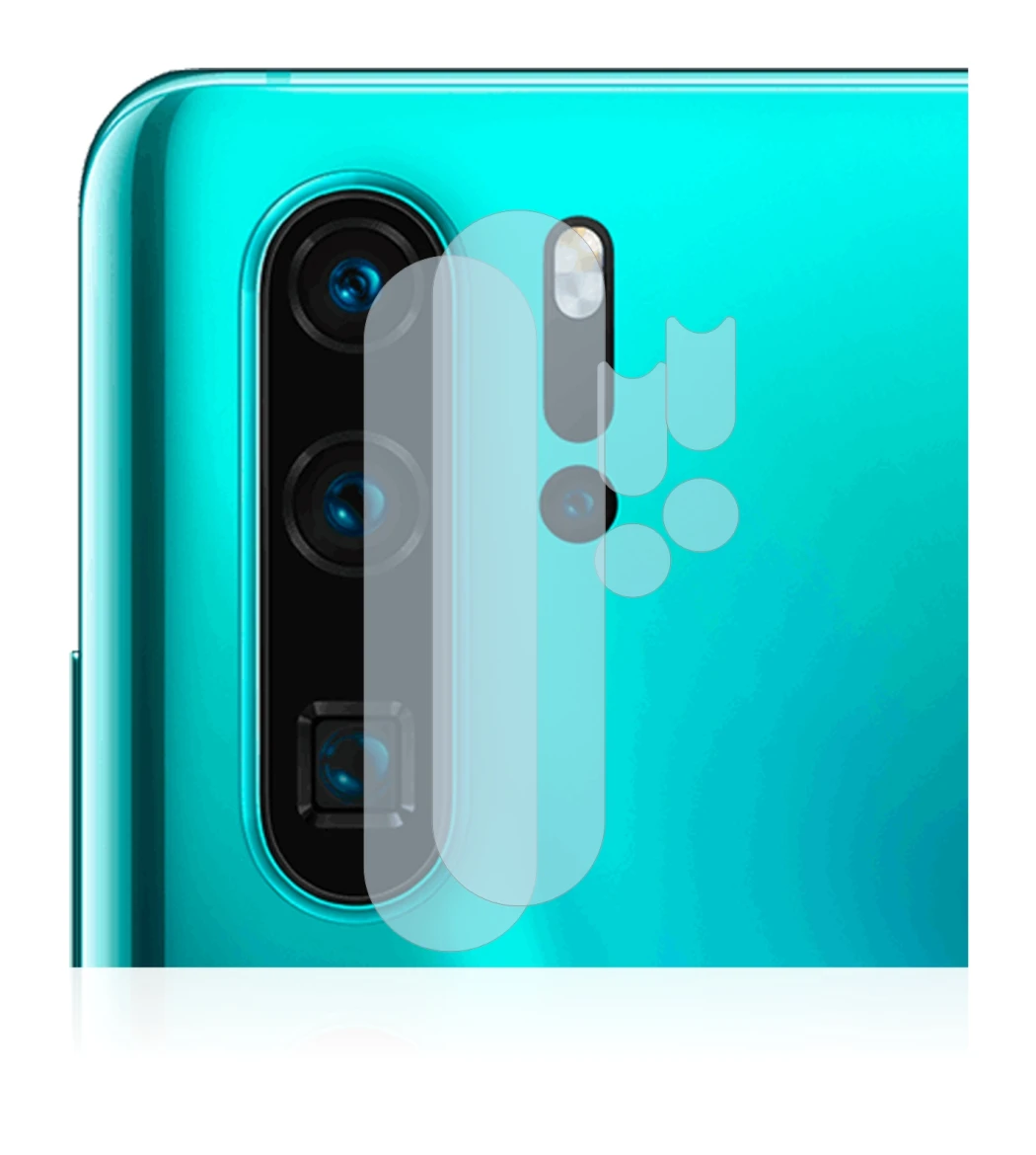 Abbildung des Geräts Huawei P30 Pro (NUR Kameraschutz) mit einer Vielzahl des Displayschutzes.