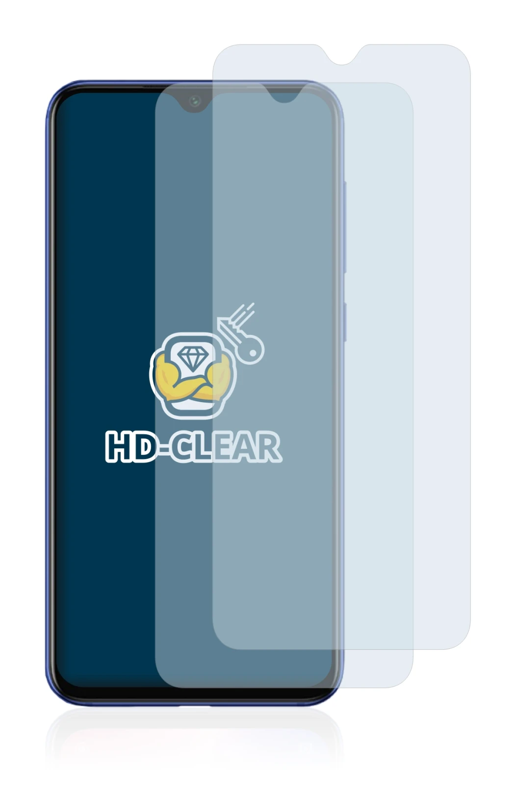 Abbildung des Geräts Xiaomi Mi 9 SE mit einer Vielzahl des Displayschutzes.