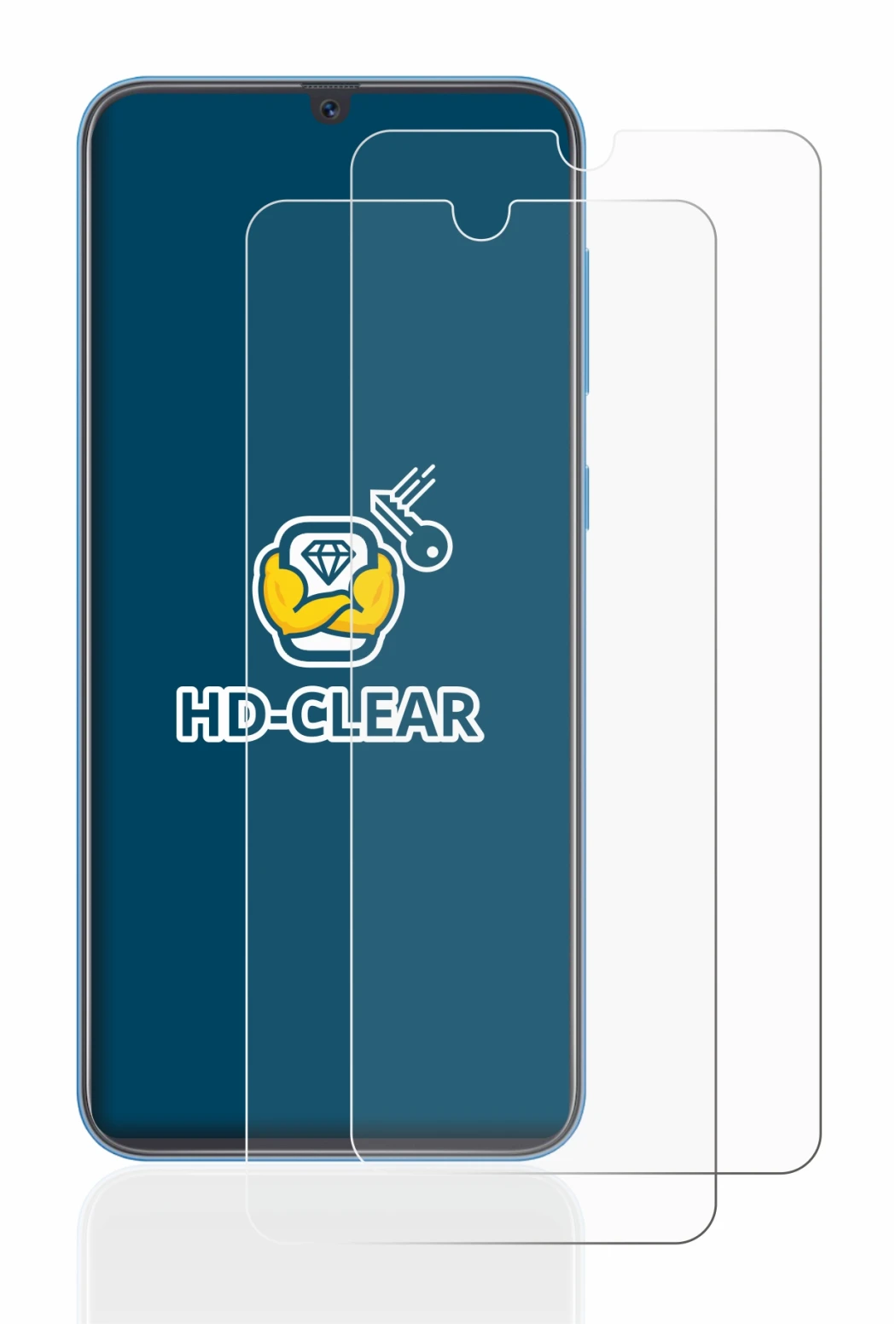 Abbildung des Geräts Samsung Galaxy A40 mit einer Vielzahl des Displayschutzes.