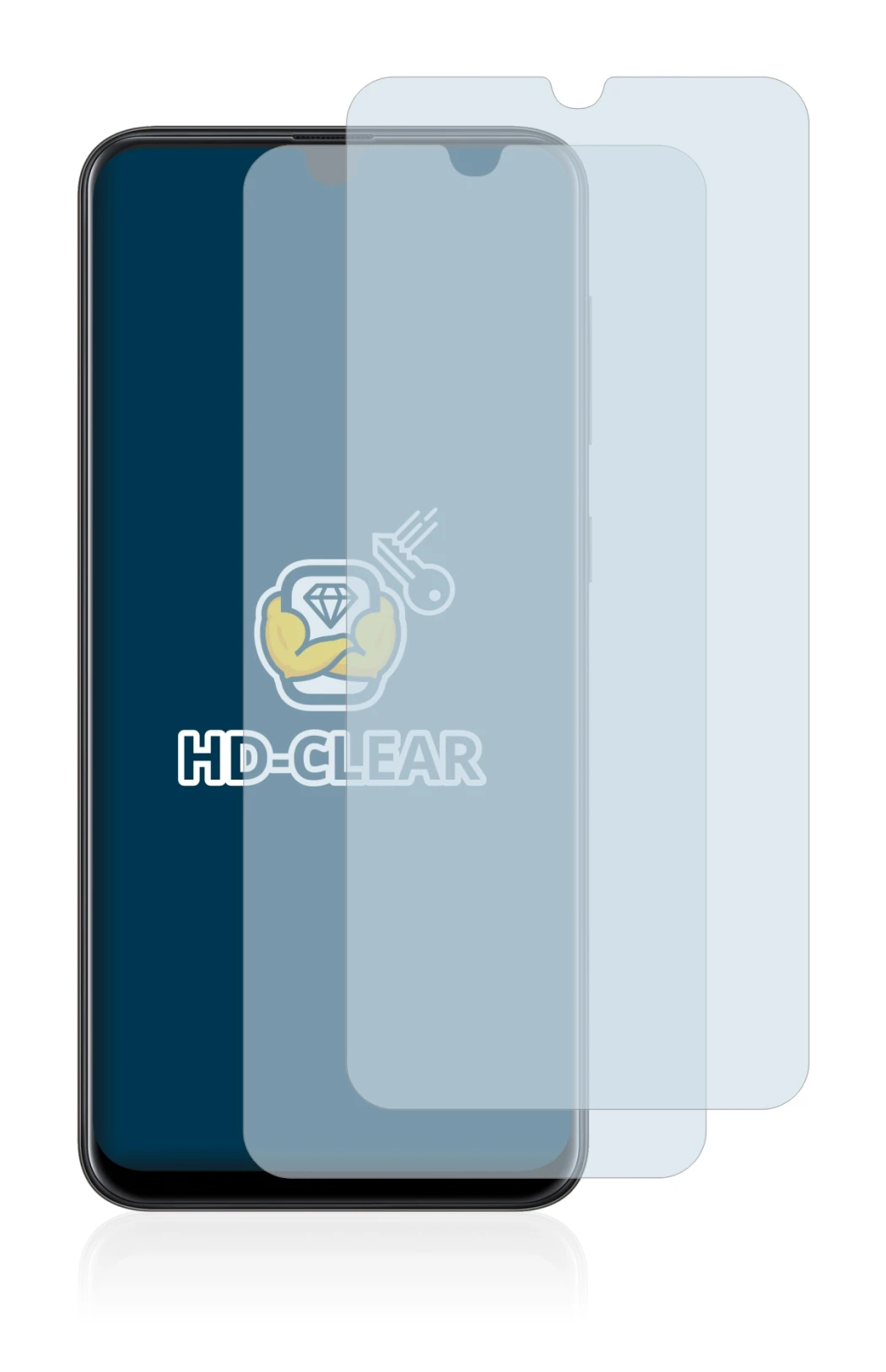 Abbildung des Geräts Samsung Galaxy A20 mit einer Vielzahl des Displayschutzes.