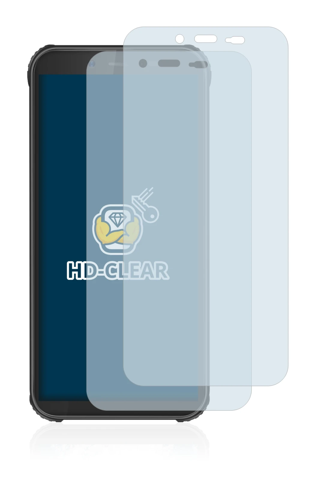 Abbildung des Geräts Blackview BV5500 mit einer Vielzahl des Displayschutzes.