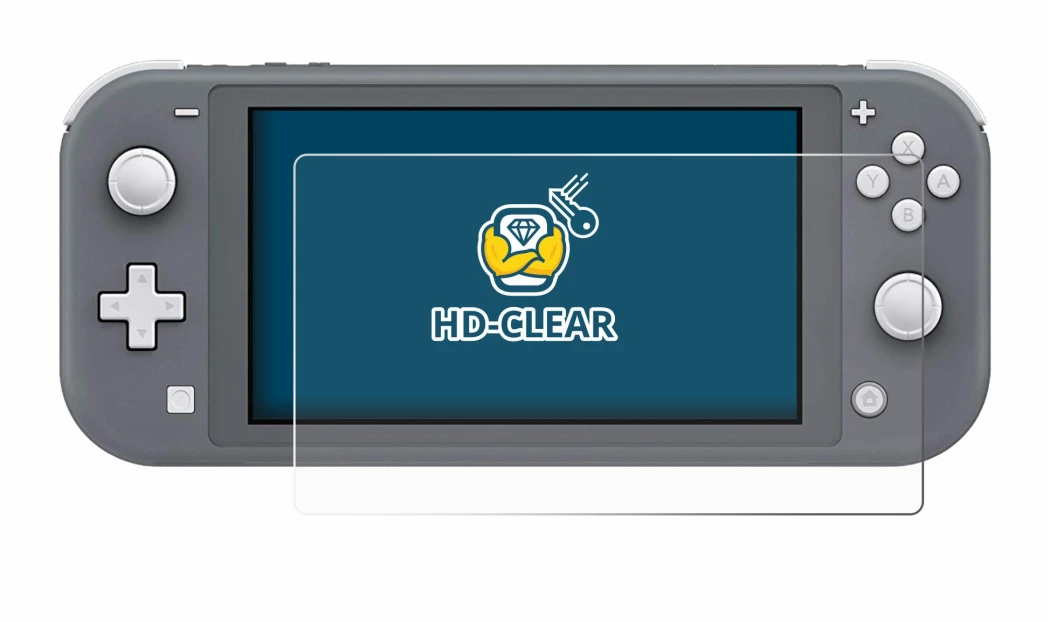 Abbildung des Geräts Nintendo Switch Lite mit einer Vielzahl des Displayschutzes.