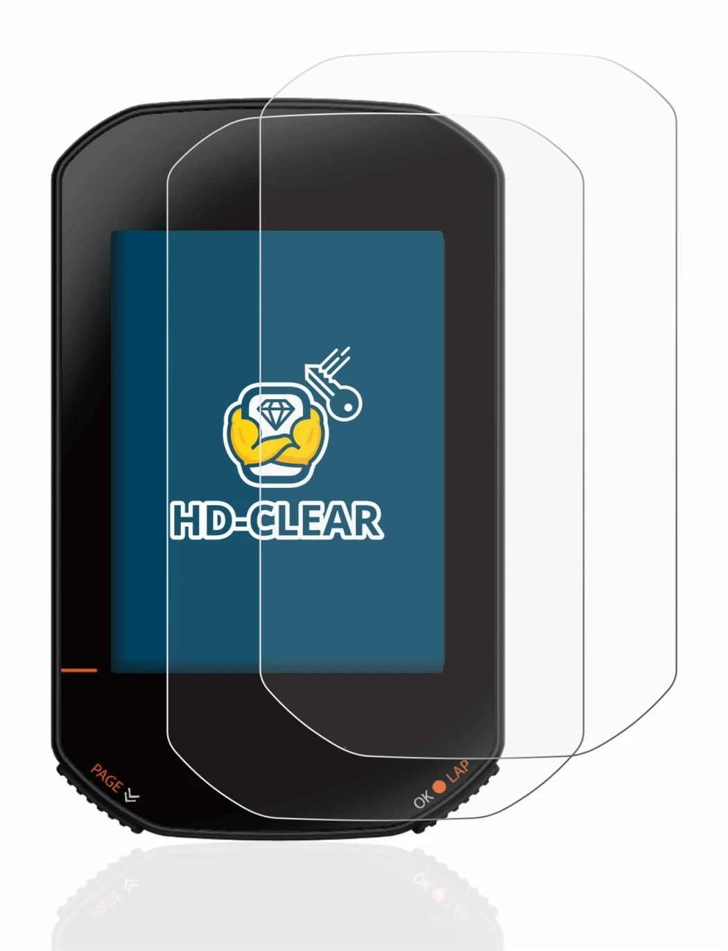 Abbildung des Geräts Bryton Rider 420 mit einer Vielzahl des Displayschutzes.