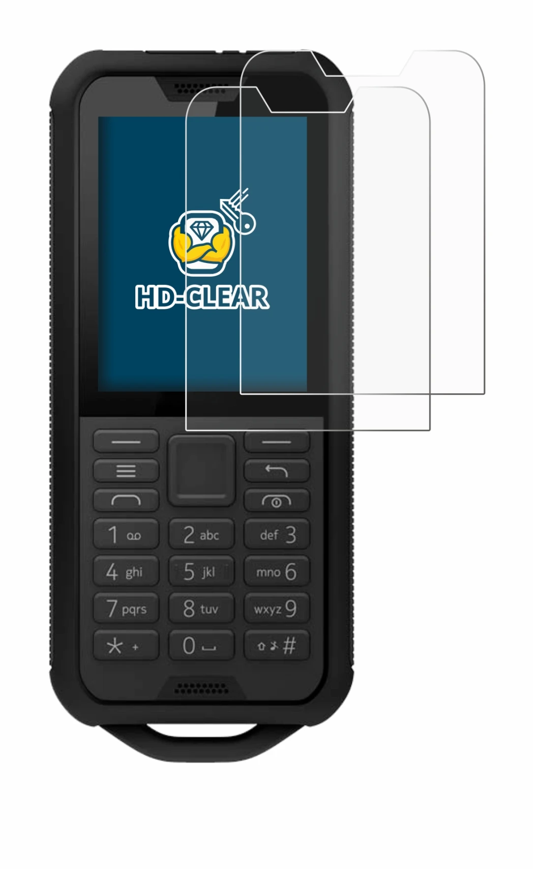 Abbildung des Geräts Nokia 800 Tough mit einer Vielzahl des Displayschutzes.