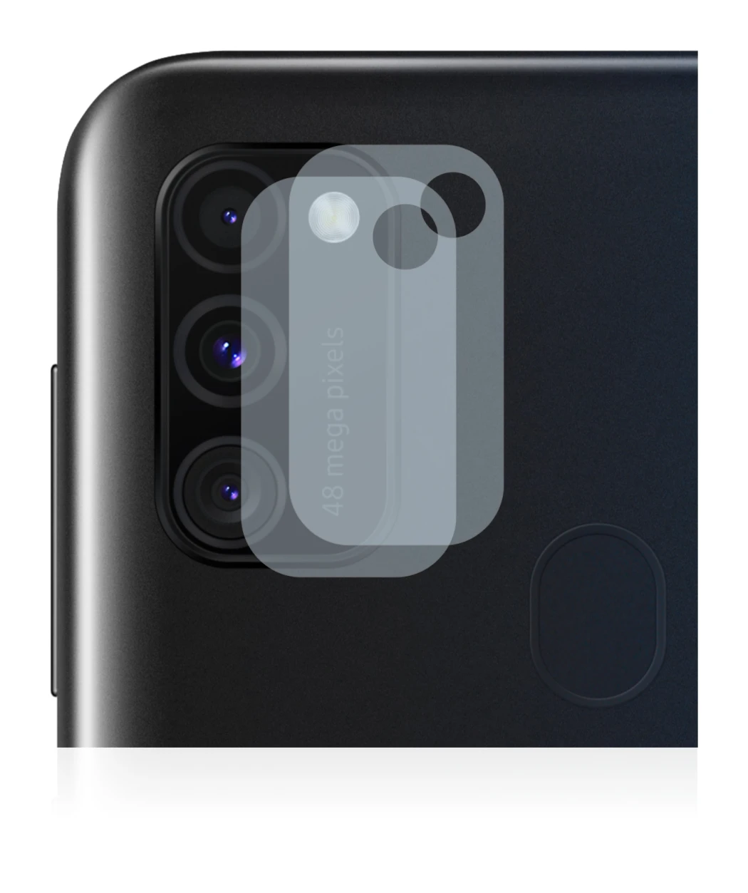 Abbildung des Geräts Samsung Galaxy M30s (NUR Kameraschutz) mit einer Vielzahl des Displayschutzes.