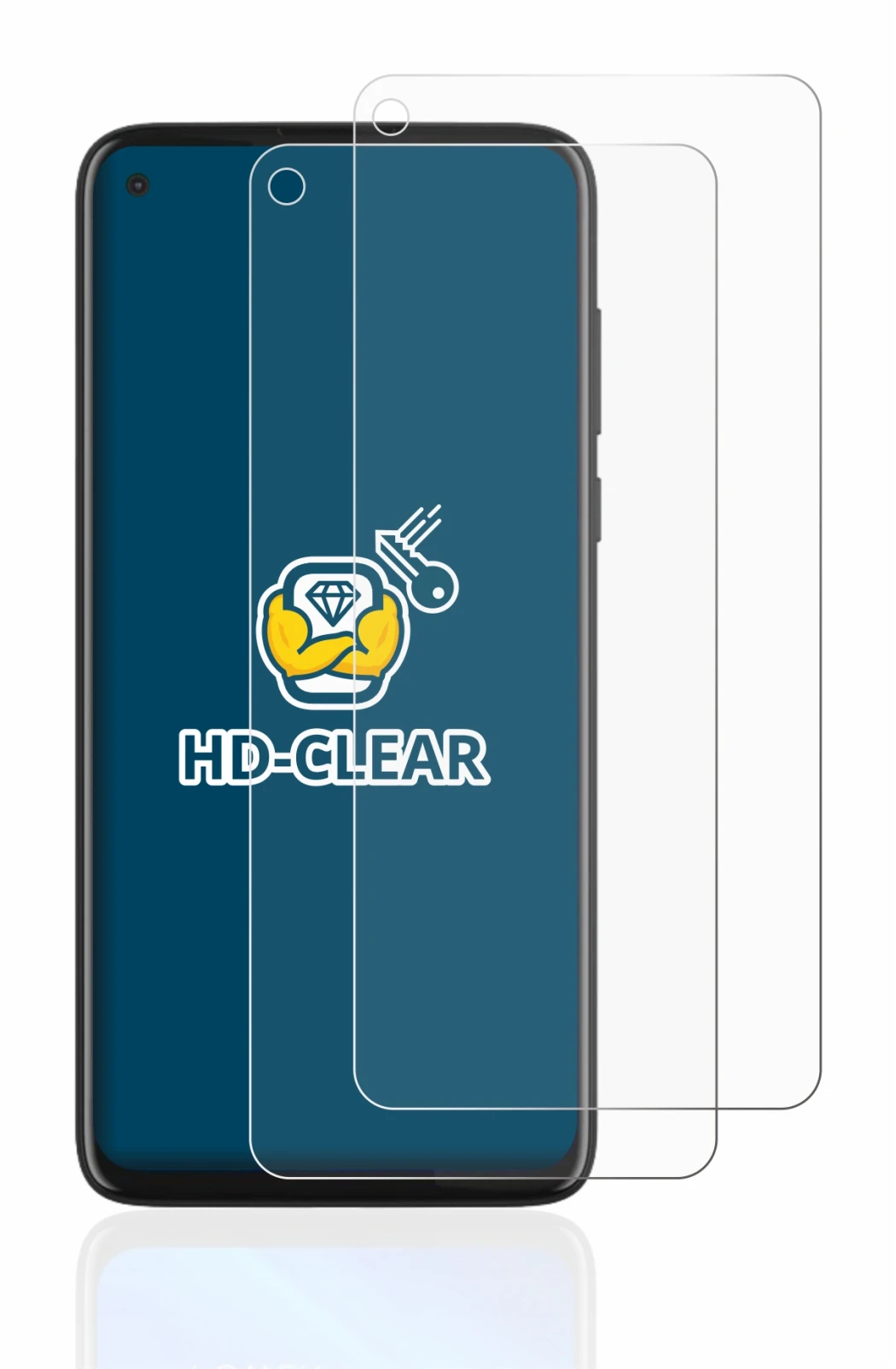 Abbildung des Geräts Motorola Moto G8 Power mit einer Vielzahl des Displayschutzes.