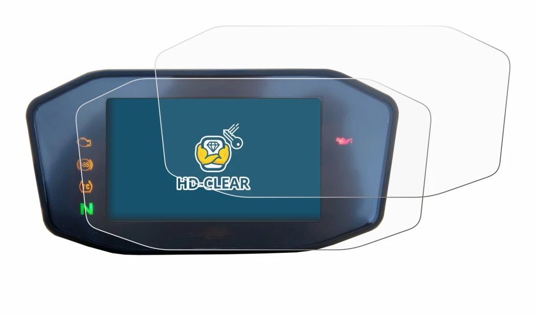Abbildung des Geräts KTM 890 Duke R 2020 TFT Screen mit einer Vielzahl des Displayschutzes.