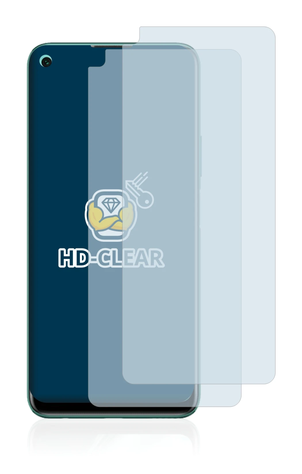 Abbildung des Geräts Huawei P40 lite 5G mit einer Vielzahl des Displayschutzes.