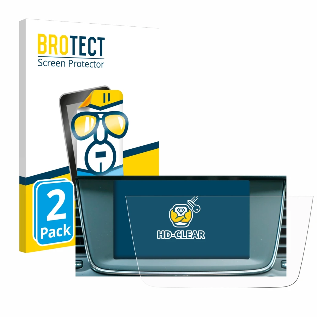 Vorderseite einer Produktverpackung mit dem Markenlogo BROTECT. Daneben ist das Gerät Opel Grandland X Hybrid 2020 IntelliLink