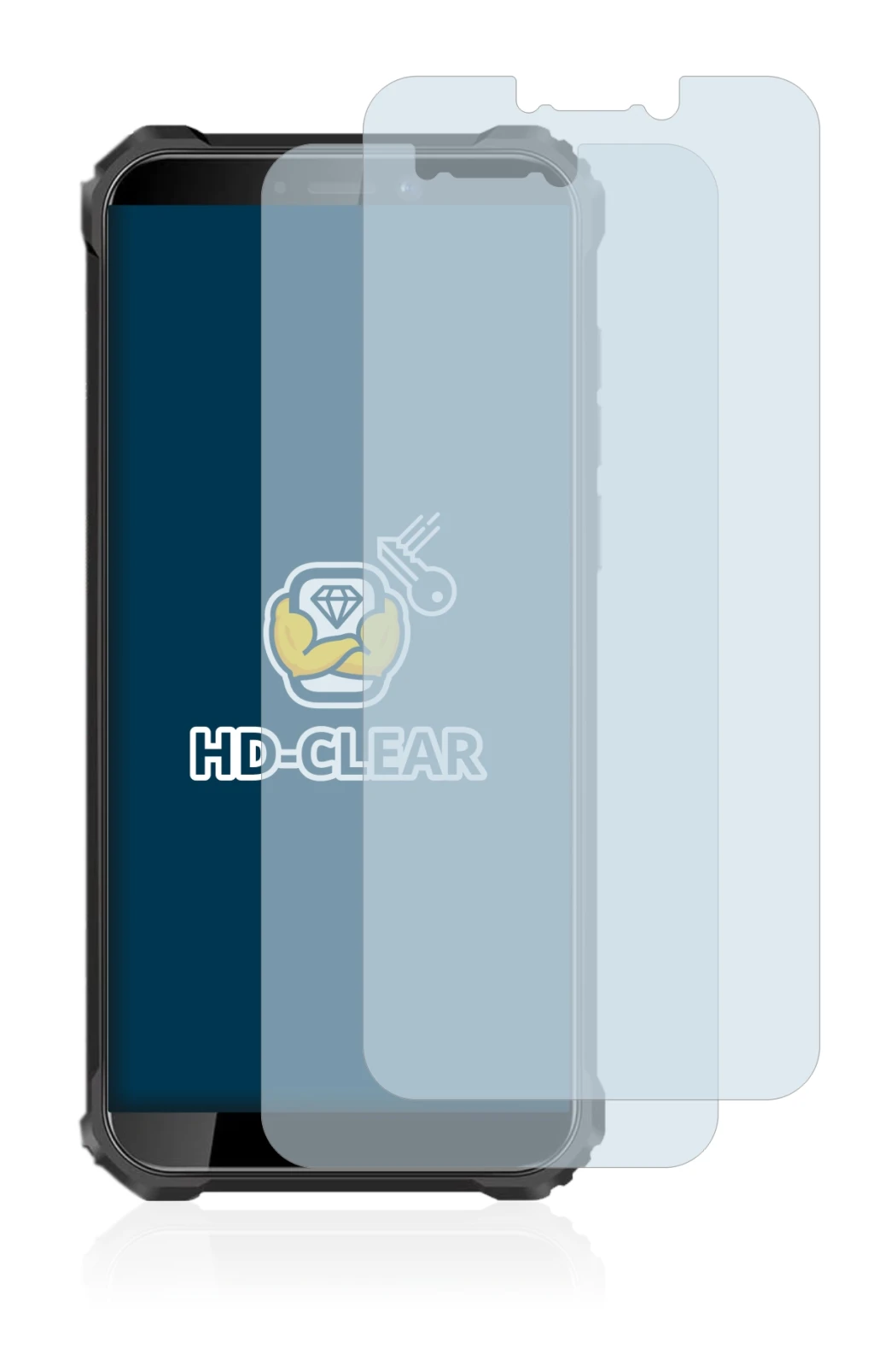 Abbildung des Geräts Oukitel WP5 Pro mit einer Vielzahl des Displayschutzes.