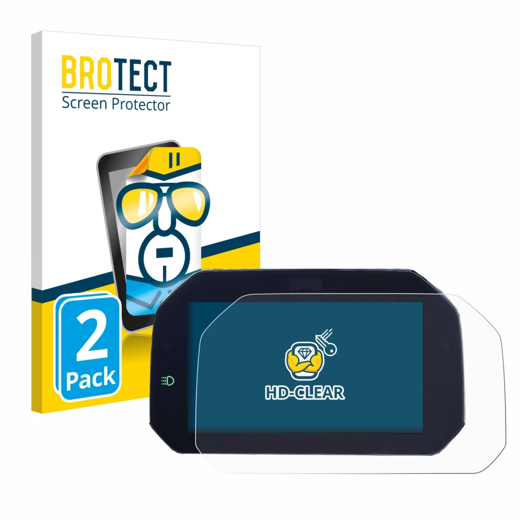 Vorderseite einer Produktverpackung mit dem Markenlogo BROTECT. Daneben ist das Gerät BMW S 1000 XR 2020 Connectivity TFT 6.5