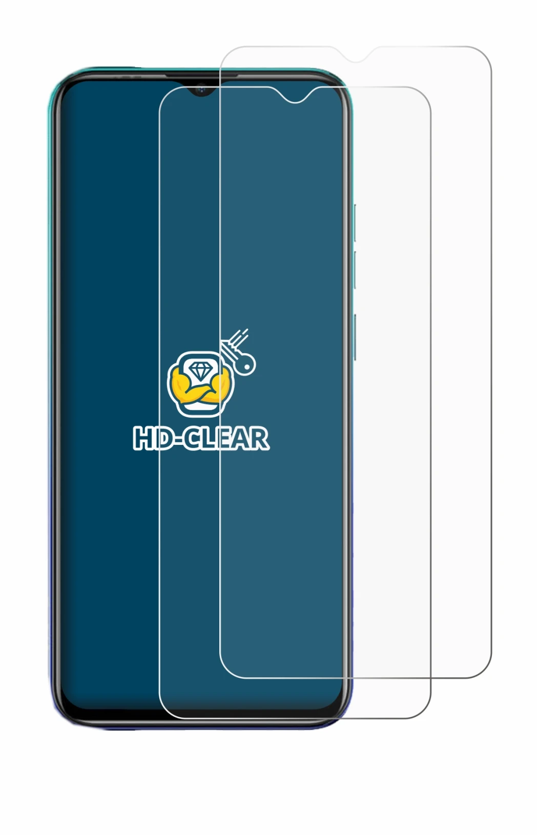 Abbildung des Geräts Ulefone Note 9P mit einer Vielzahl des Displayschutzes.