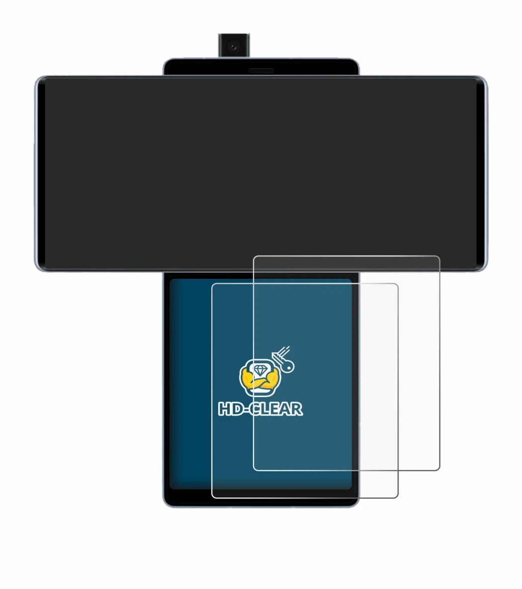 Abbildung des Geräts LG Wing (Hinteres Display) mit einer Vielzahl des Displayschutzes.