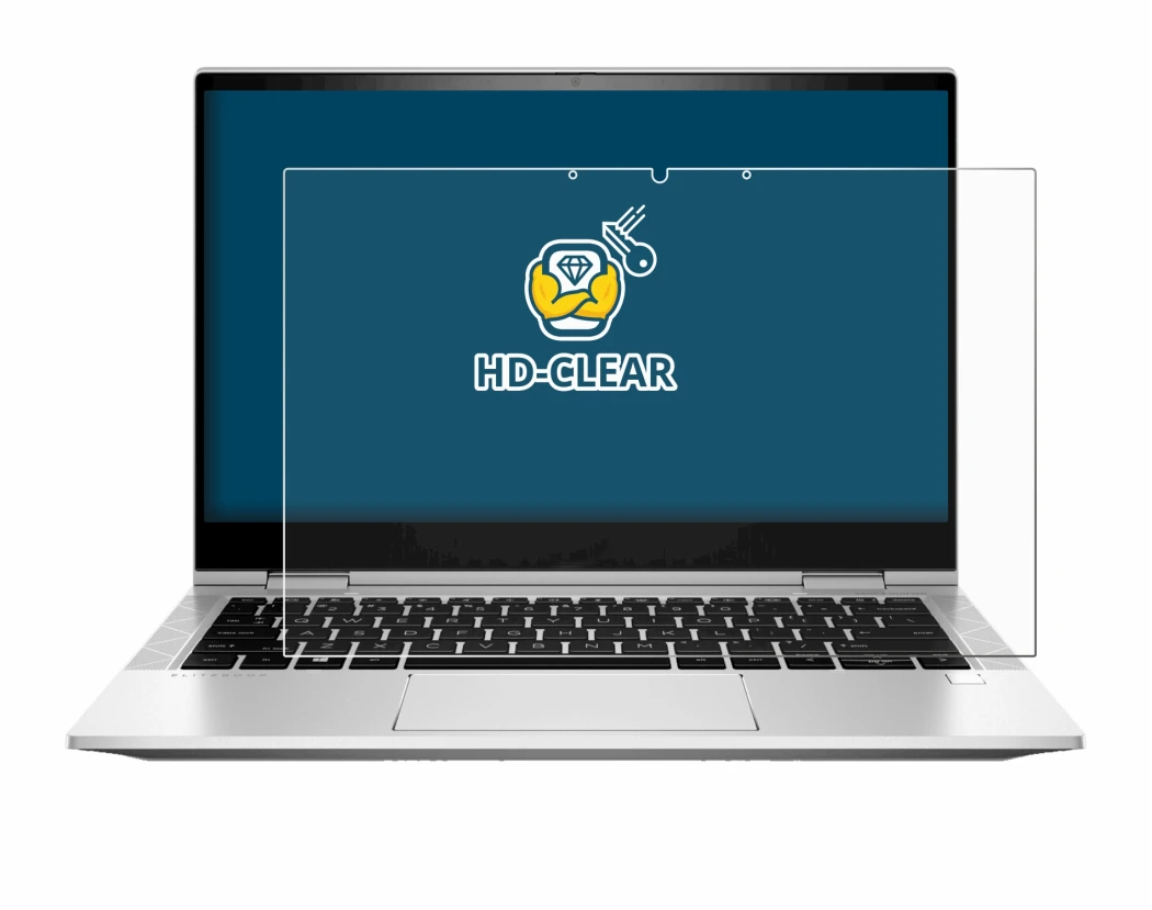 Abbildung des Geräts HP EliteBook x360 830 G8 mit einer Vielzahl des Displayschutzes.