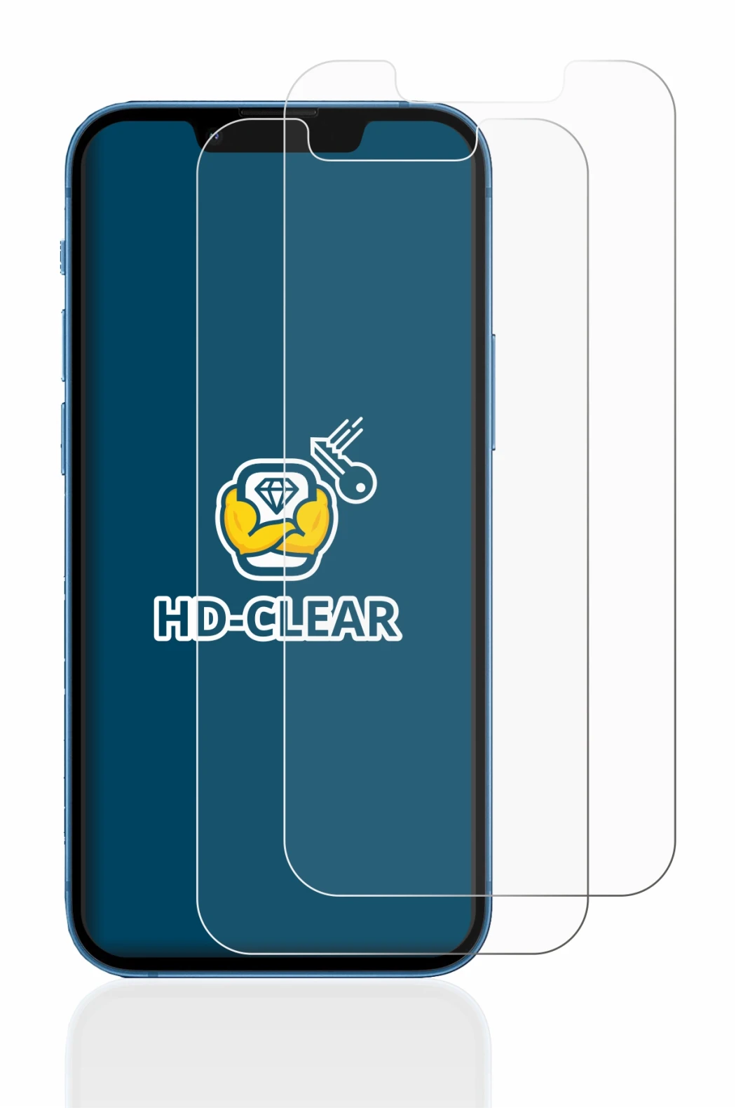 Abbildung des Geräts Apple iPhone 13 mini mit einer Vielzahl des Displayschutzes.