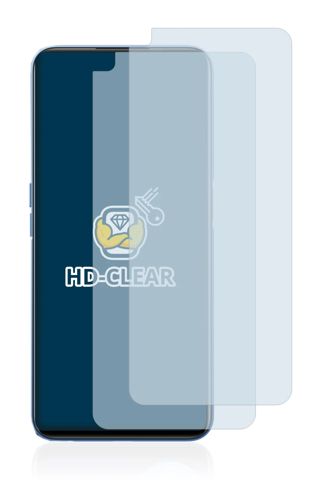 Abbildung des Geräts realme 8 5G mit einer Vielzahl des Displayschutzes.