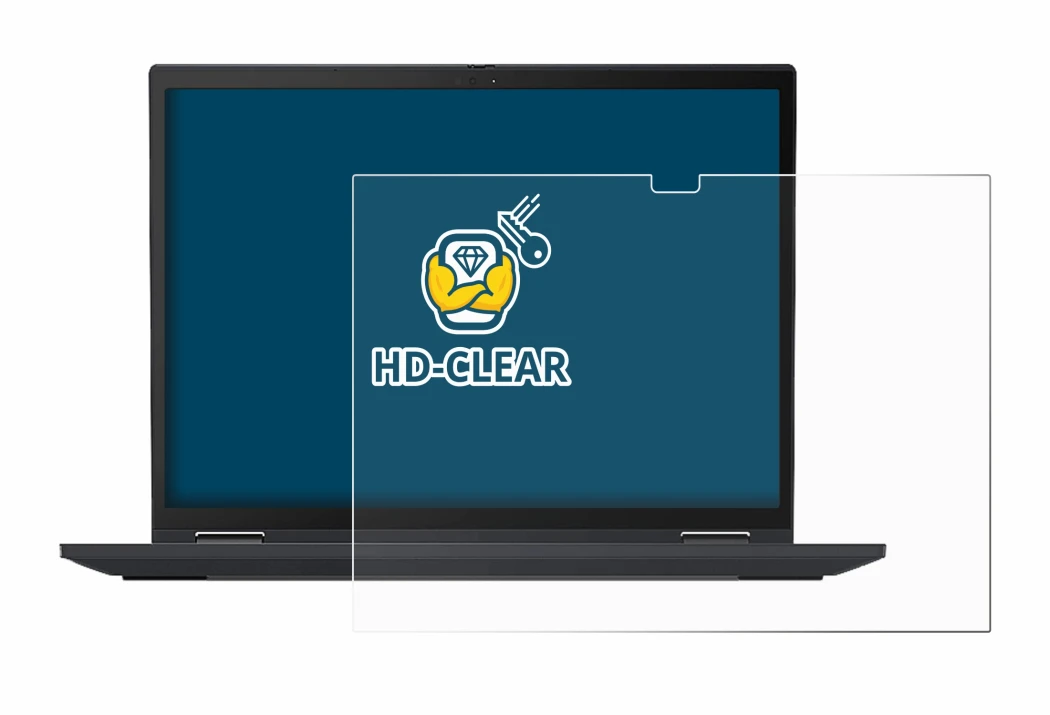 Abbildung des Geräts Lenovo ThinkPad X13 Yoga Gen 2 mit einer Vielzahl des Displayschutzes.