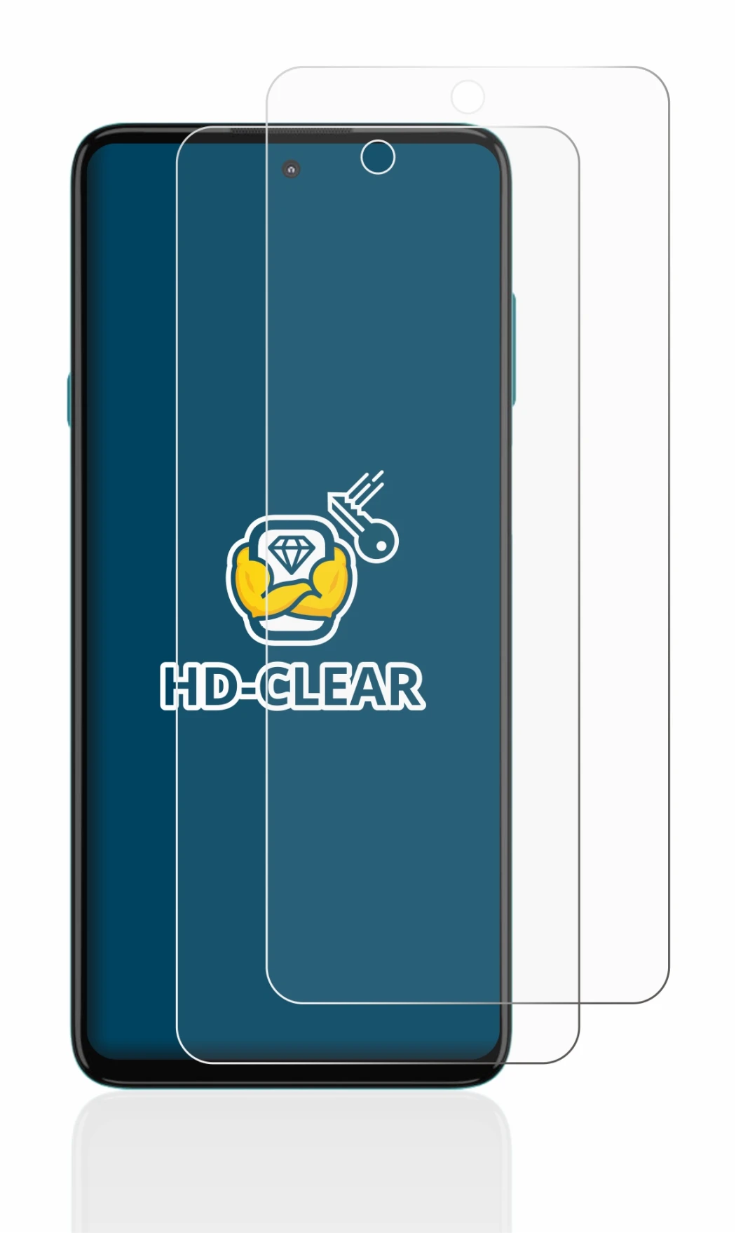 Abbildung des Geräts Motorola Edge 20 Lite mit einer Vielzahl des Displayschutzes.