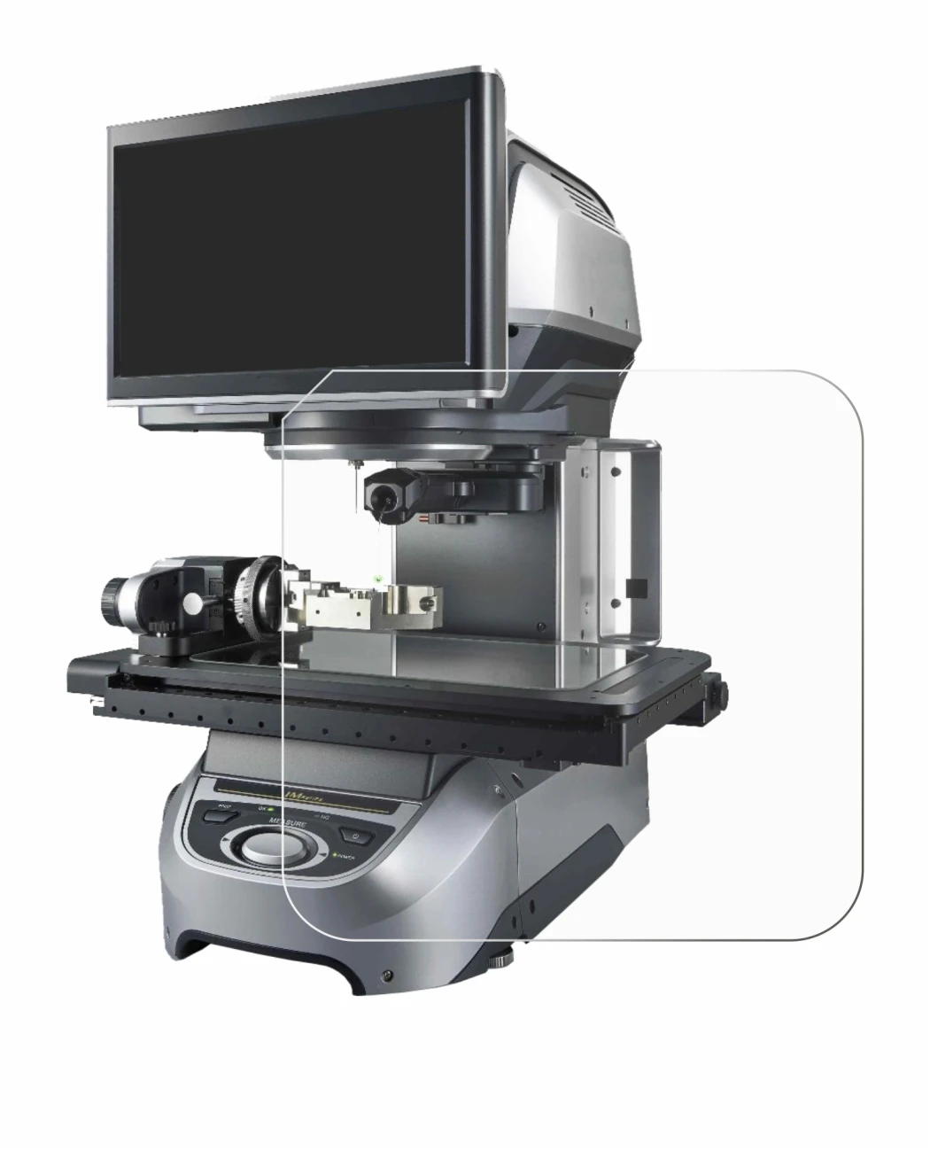 Abbildung des Geräts Keyence IM-8020 Glasplatte mit einer Vielzahl des Displayschutzes.