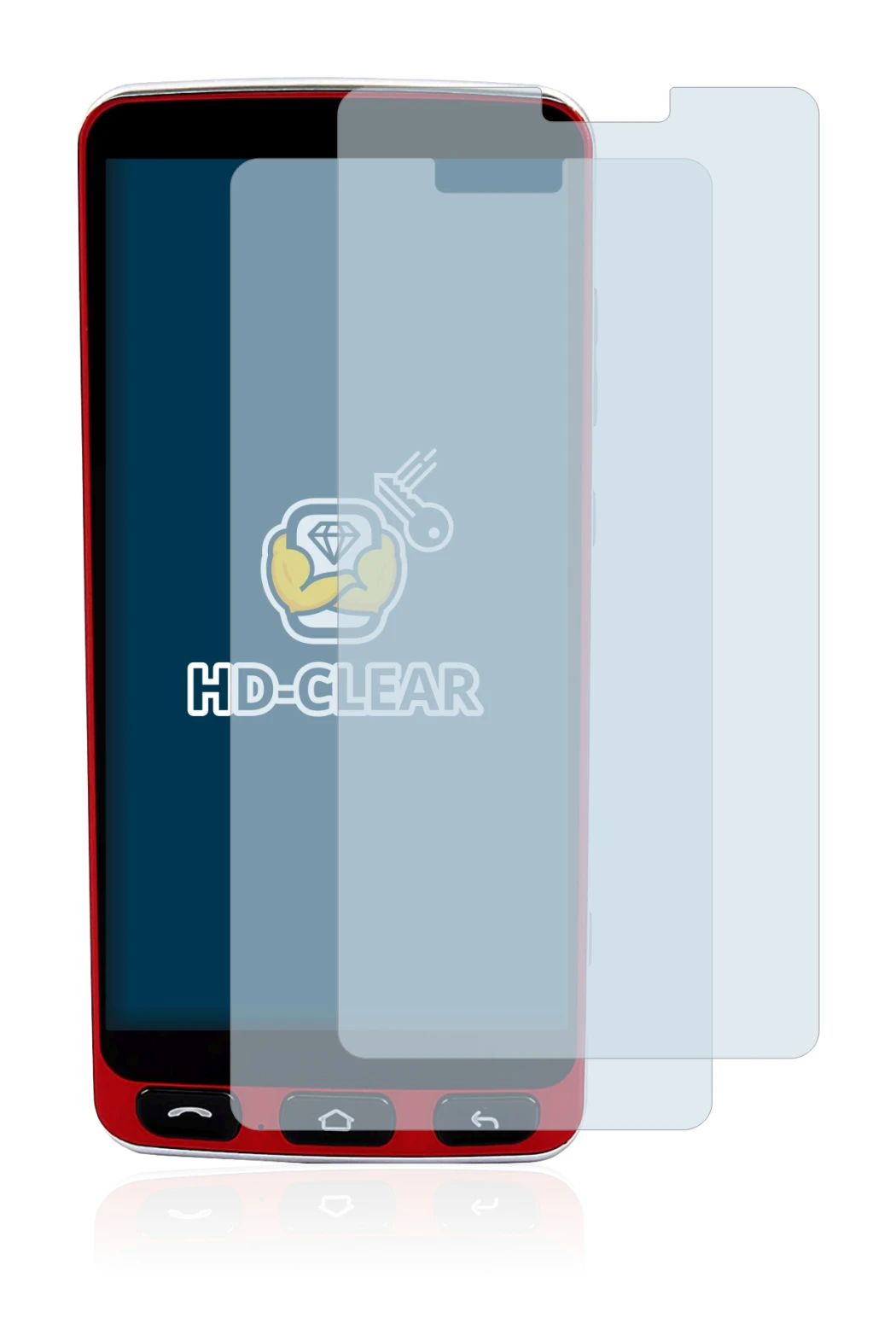 Abbildung des Geräts Olympia Neo Smartphone mit einer Vielzahl des Displayschutzes.