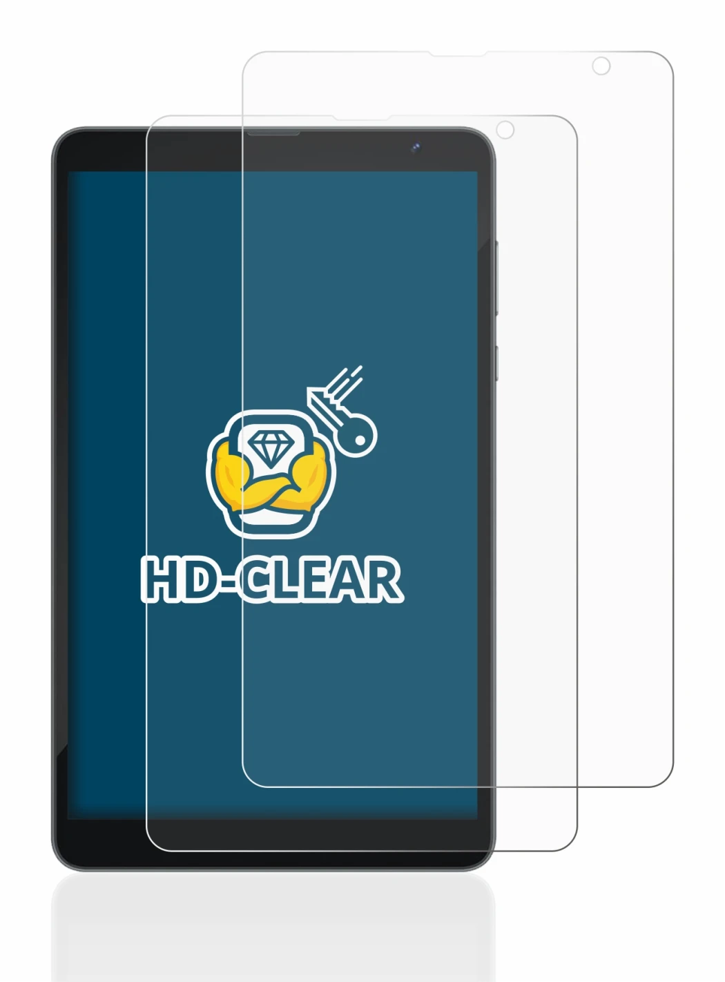 Abbildung des Geräts Blackview Tab 6 mit einer Vielzahl des Displayschutzes.