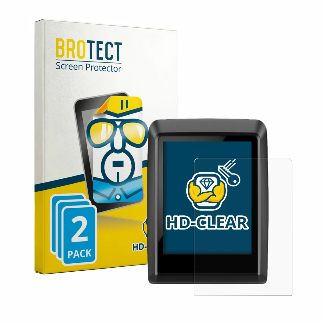 Vorderseite einer Produktverpackung mit dem Markenlogo BROTECT. Daneben ist das Gerät Bosch Kiox 300 mit dem zugehörigen Displ