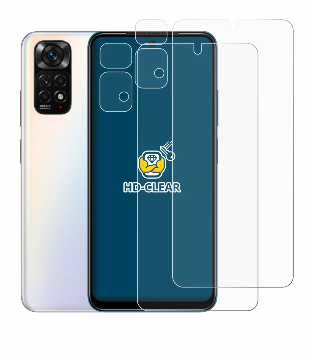 Abbildung des Geräts Xiaomi Redmi Note 11S (Display+Kamera) mit einer Vielzahl des Displayschutzes.