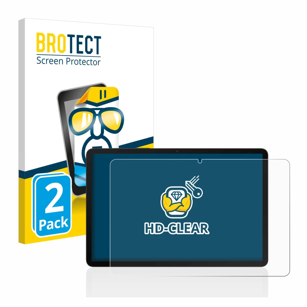 Vorderseite einer Produktverpackung mit dem Markenlogo BROTECT. Daneben ist das Gerät Samsung Galaxy Tab S8 WiFi mit dem zugeh