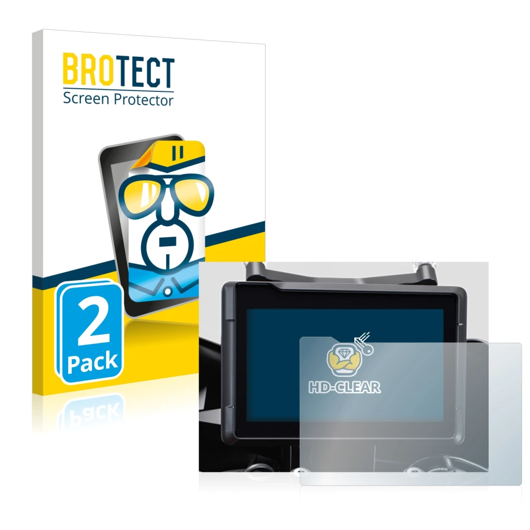 Vorderseite einer Produktverpackung mit dem Markenlogo BROTECT. Daneben ist das Gerät KTM 1290 Super Duke GT 2022 TFT 7