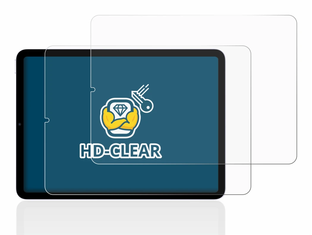 Abbildung des Geräts Apple iPad Air 5 2022 (5. Gen.) mit einer Vielzahl des Displayschutzes.