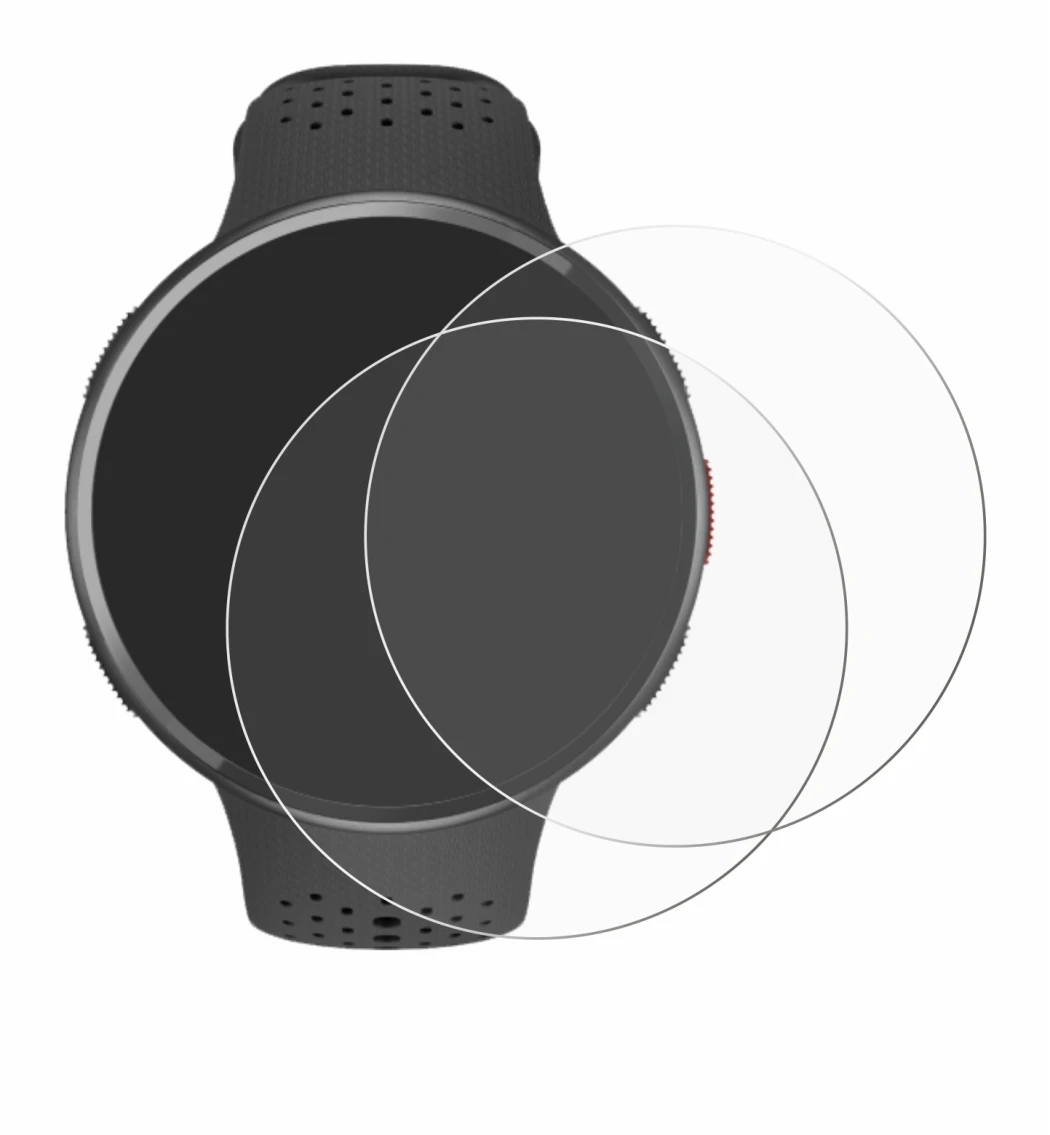 Abbildung des Geräts Polar Pacer Pro mit einer Vielzahl des Displayschutzes.