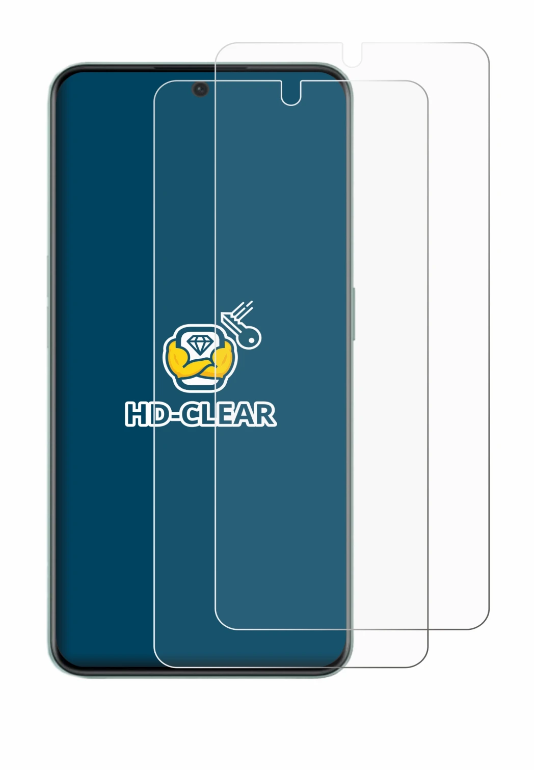 Abbildung des Geräts OnePlus 10R mit einer Vielzahl des Displayschutzes.