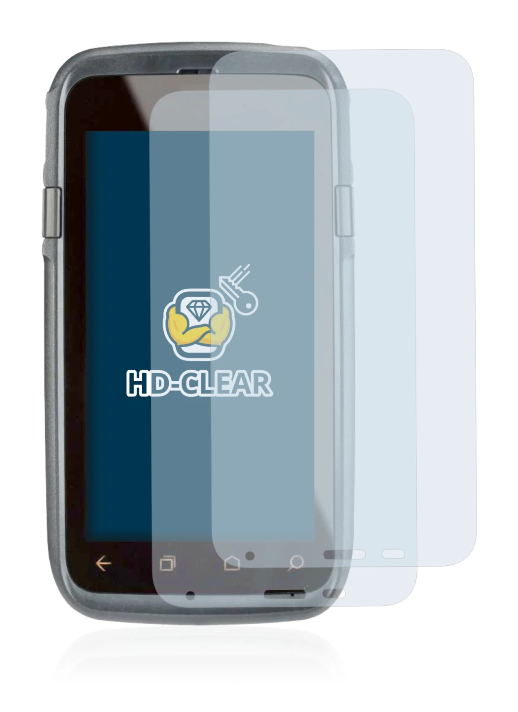 Abbildung des Geräts Honeywell Dolphin CT60 XP mit einer Vielzahl des Displayschutzes.