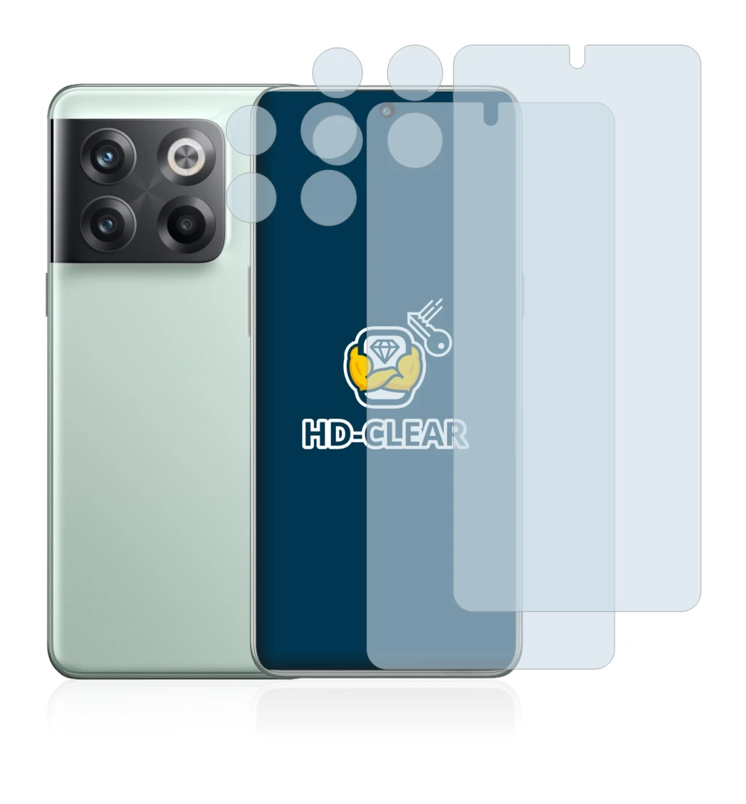 Abbildung des Geräts OnePlus 10T 5G (Display+Kamera) mit einer Vielzahl des Displayschutzes.