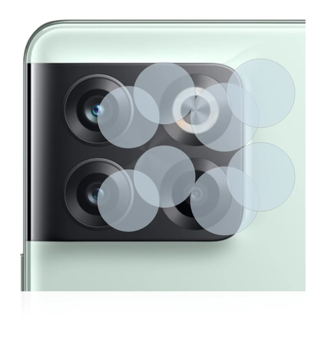 Abbildung des Geräts OnePlus 10T 5G (NUR Kameraschutz) mit einer Vielzahl des Displayschutzes.
