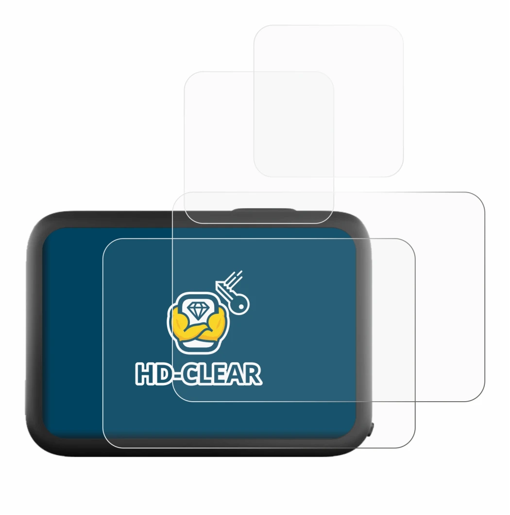 Abbildung des Geräts GoPro Hero 11 Black mit einer Vielzahl des Displayschutzes.