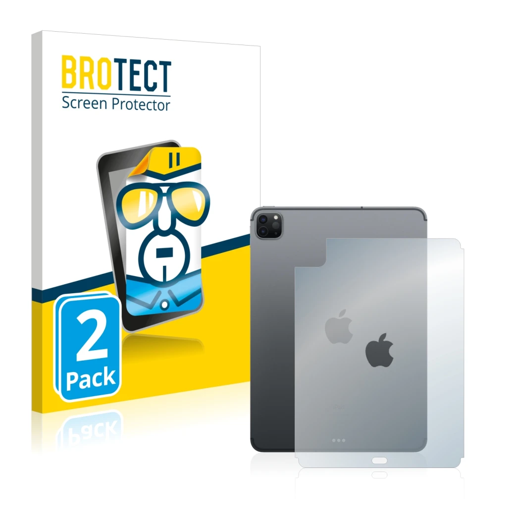 Vorderseite einer Produktverpackung mit dem Markenlogo BROTECT. Daneben ist das Gerät Apple iPad Pro 11