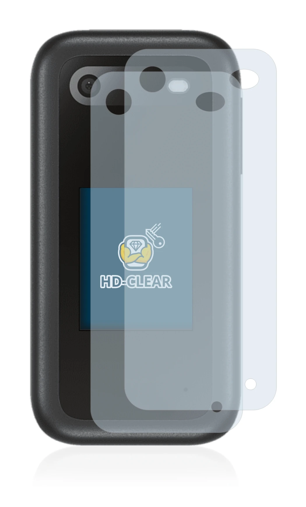 Abbildung des Geräts Nokia 2660 Flip (Rückseite) mit einer Vielzahl des Displayschutzes.