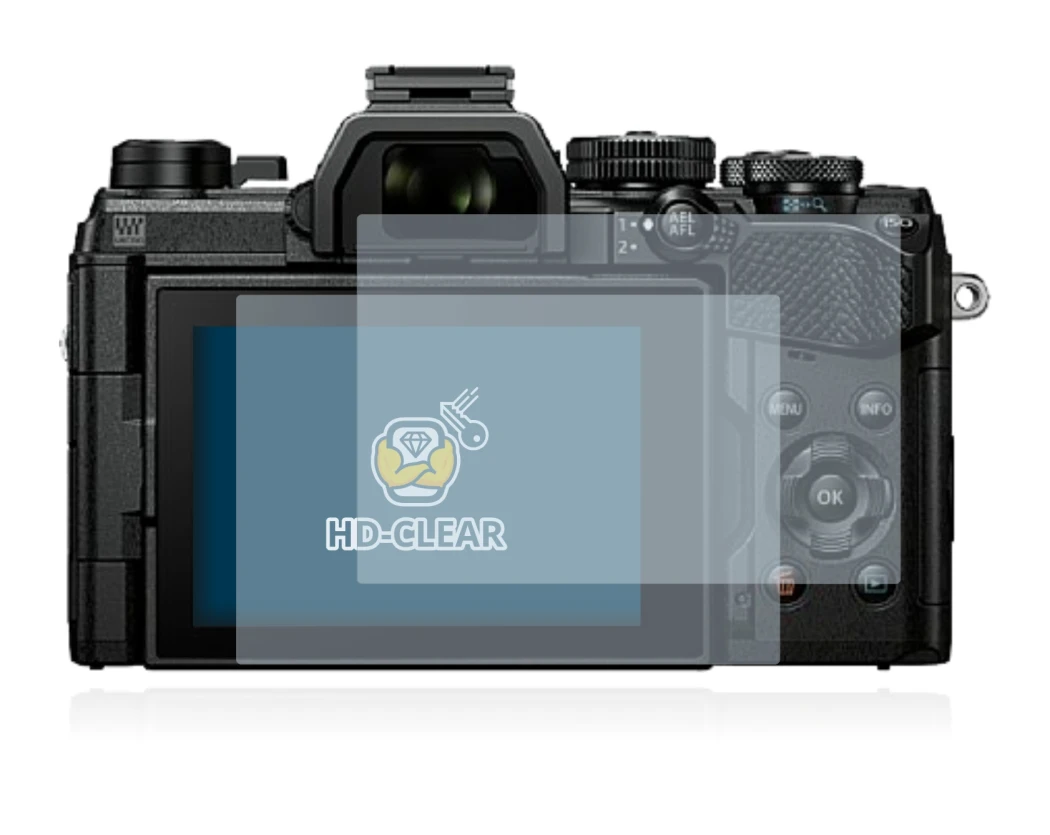 Abbildung des Geräts Olympus OM System OM-5 mit einer Vielzahl des Displayschutzes.