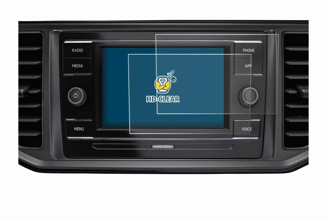 Abbildung des Geräts Volkswagen Crafter Composition Colour 2022 mit einer Vielzahl des Displayschutzes.