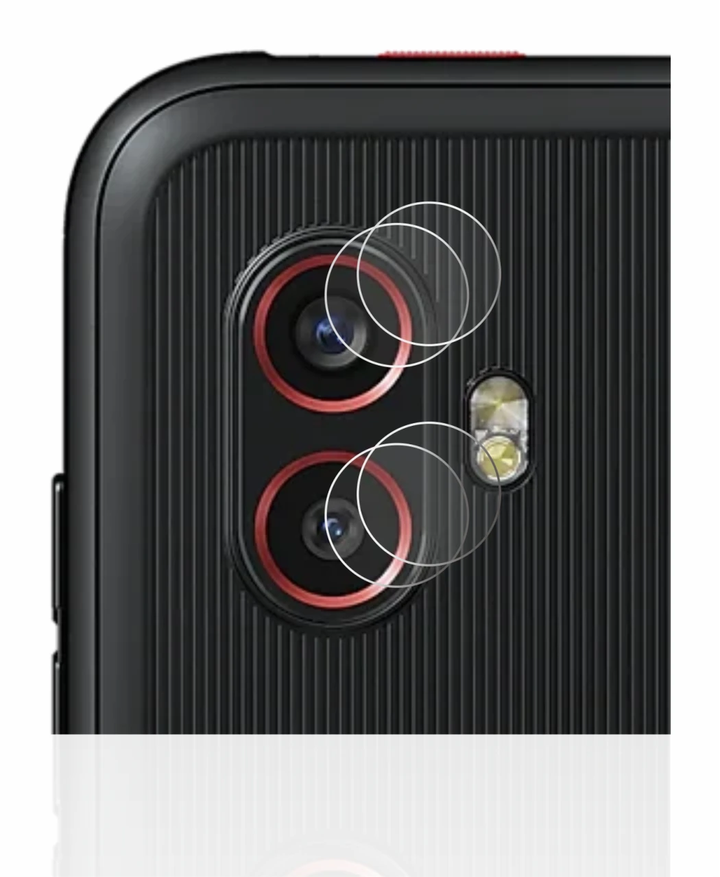 Abbildung des Geräts Samsung Galaxy XCover 6 Pro Enterprise Edition (NUR Kameraschutz) mit einer Vielzahl des Displayschutzes.