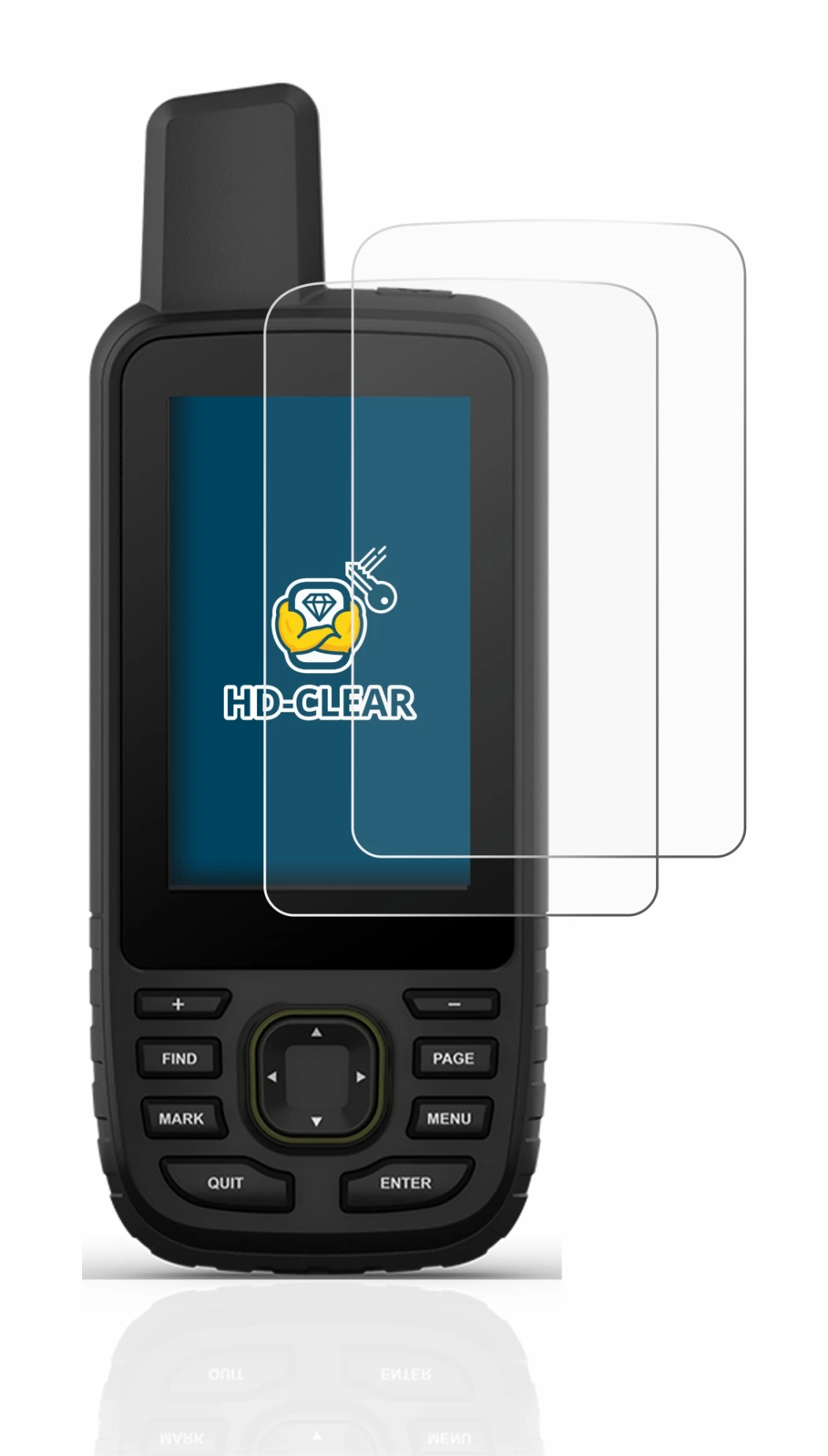 Abbildung des Geräts Garmin GPSMAP 67 mit einer Vielzahl des Displayschutzes.
