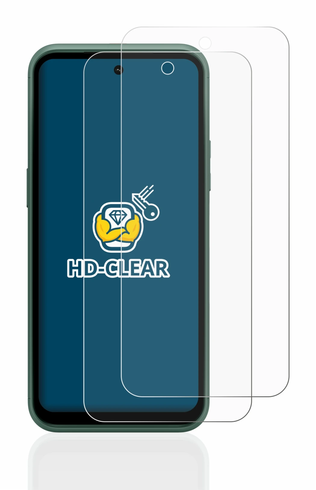 Abbildung des Geräts Nokia XR21 mit einer Vielzahl des Displayschutzes.