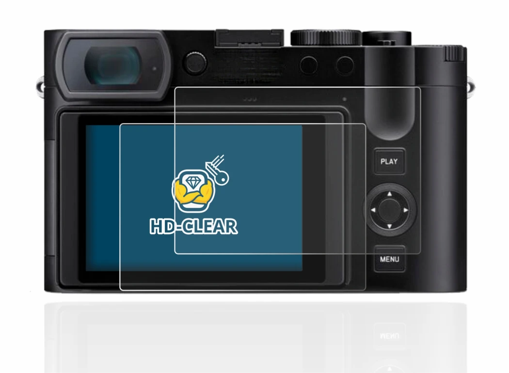 Abbildung des Geräts Leica Q3 mit einer Vielzahl des Displayschutzes.