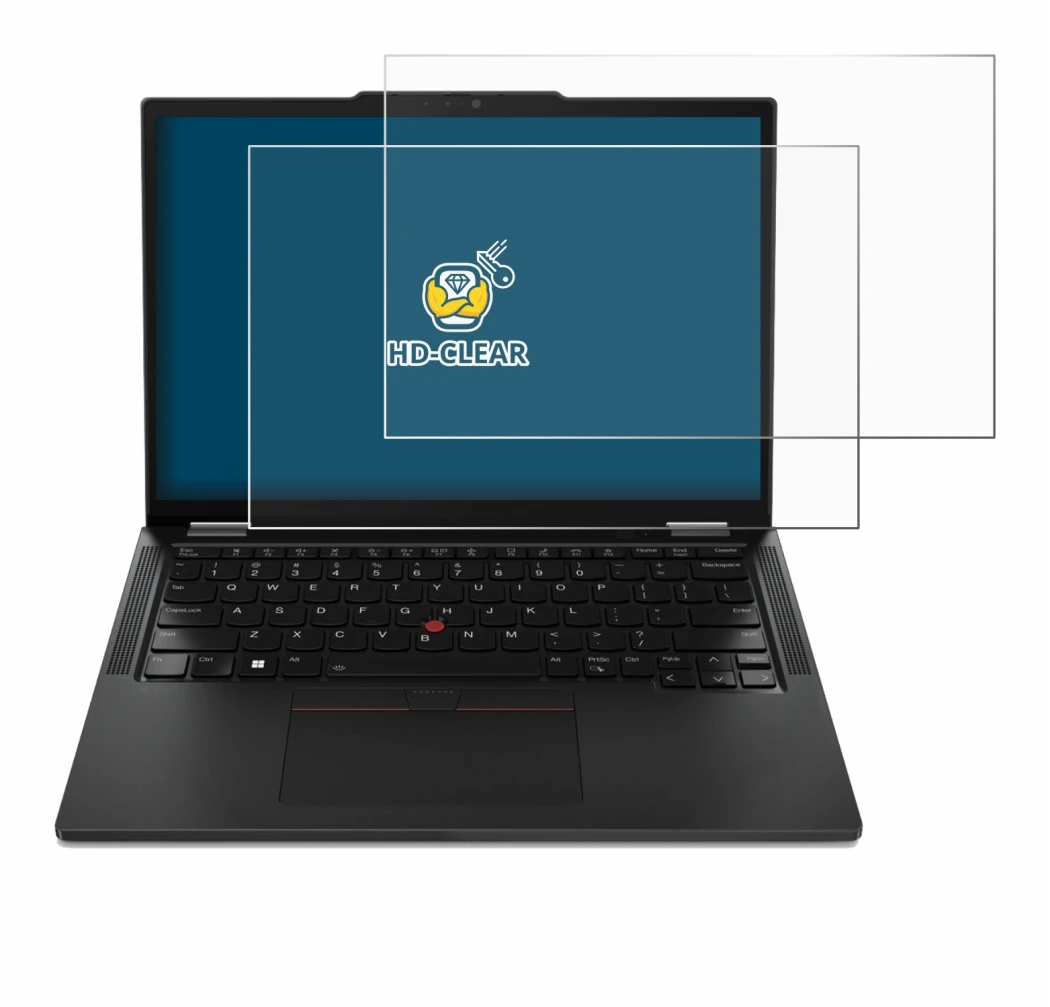 Abbildung des Geräts Lenovo ThinkPad X13 Gen 4 mit einer Vielzahl des Displayschutzes.