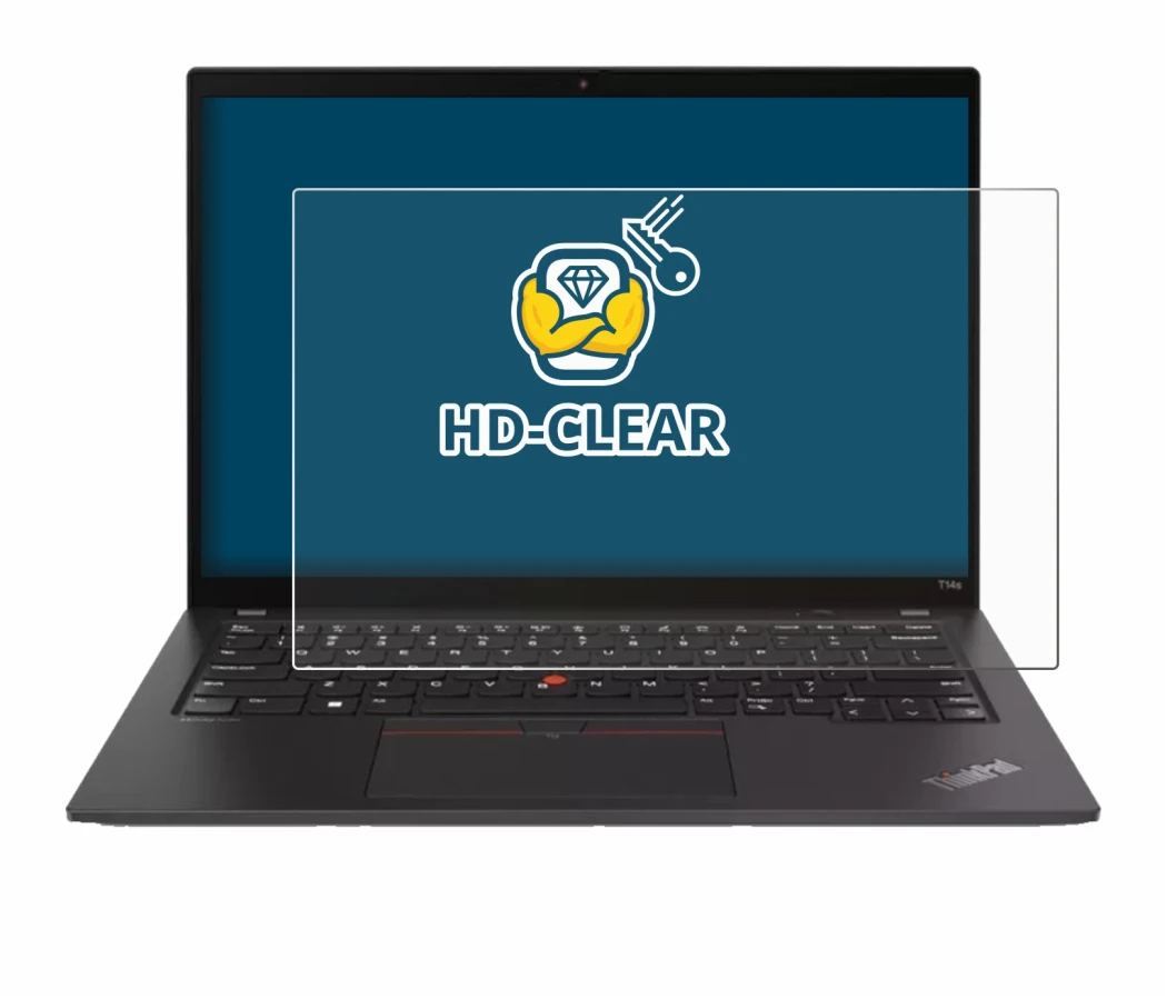 Abbildung des Geräts Lenovo ThinkPad T14s Gen 4 mit einer Vielzahl des Displayschutzes.