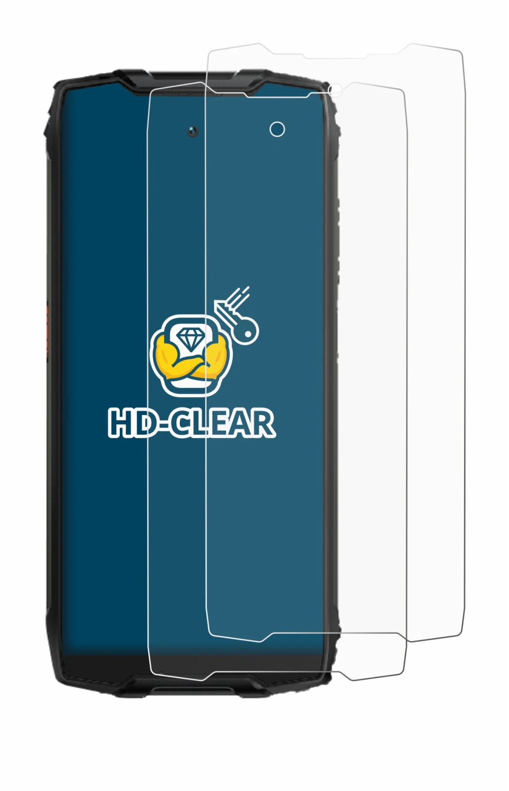 Abbildung des Geräts Blackview BV9300 mit einer Vielzahl des Displayschutzes.